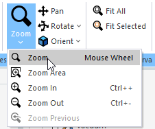 Zoom drop-down menu.