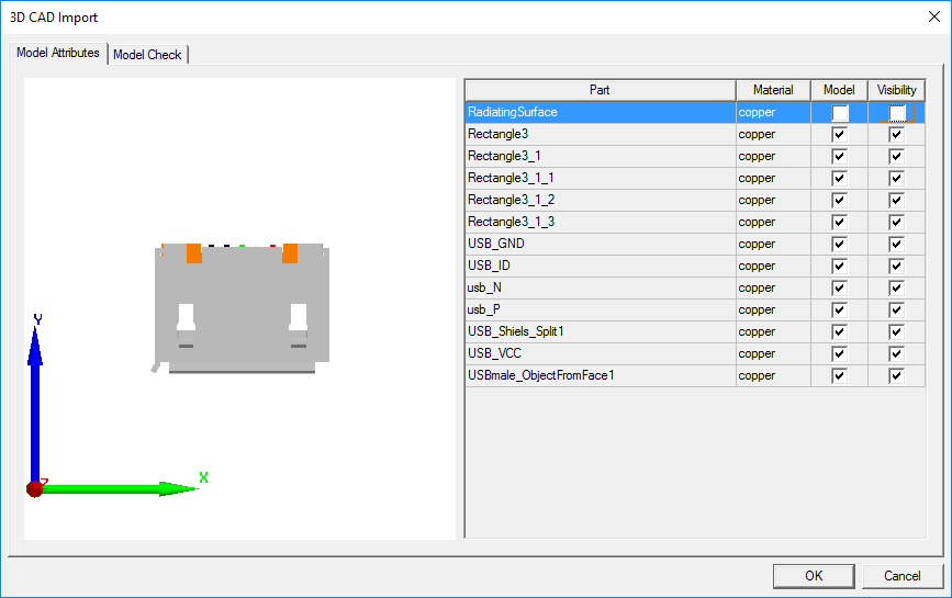 3D CAD Import Window