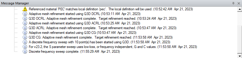 Message Manager Window