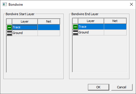 Bondwire dialog