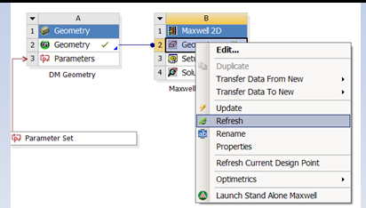 Right-Click menu, refresh option highlighted.