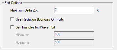 Port Options groupbox.