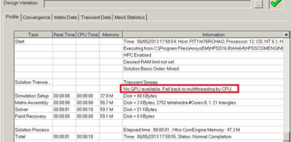 Solutions dialog, Profile tab. No device ID or name listed.