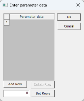 Enter Parameter Data