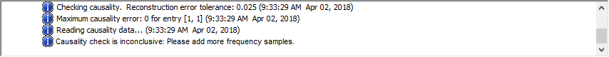 Message Mananger Pane: Causality Check - Result Inconclusive