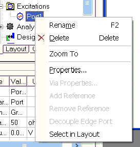 Project Manager, port right-lcick menu.