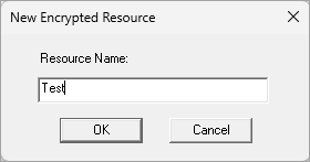 New Encrypted Resource Window