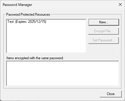 Password Manager Window