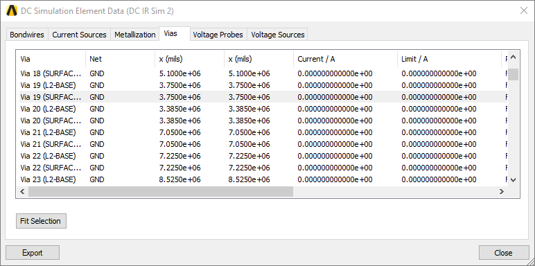 Element Data Window