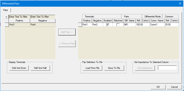 Differential Pairs Window