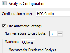 Analysis Configuration window. Use Automatic Settings option enabled. 