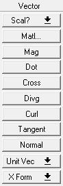 Vector command option buttons.