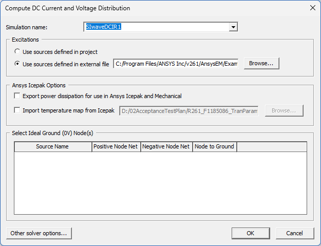 Compute DC Current and Voltage Distribution Window