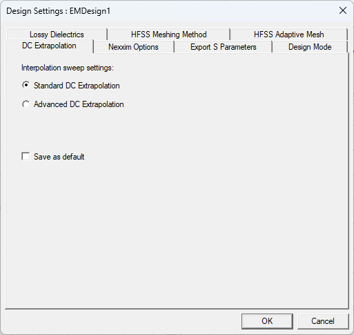 Design Settings Window