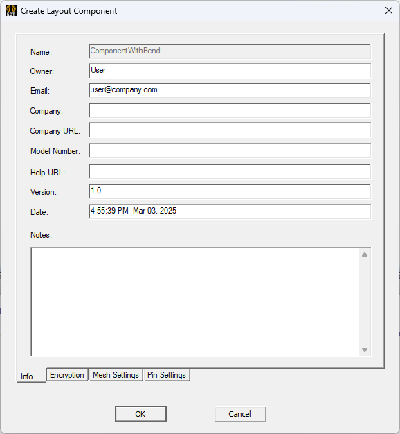 Create Layout Component Window