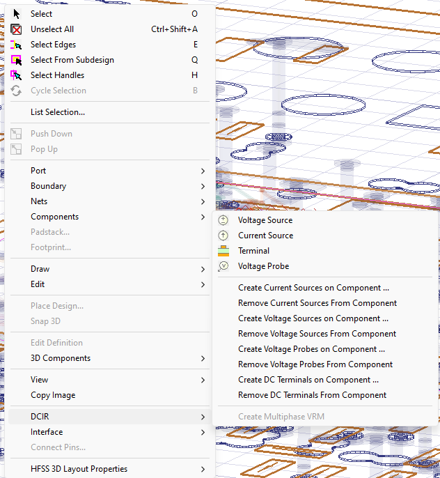DCIR Right-click Menu