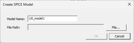 Create SPICE Model Window