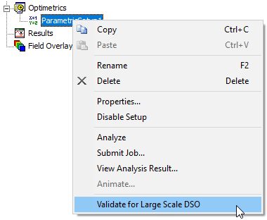 Validate for Large Scale DSO option highlighted.
