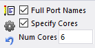 Cores check box