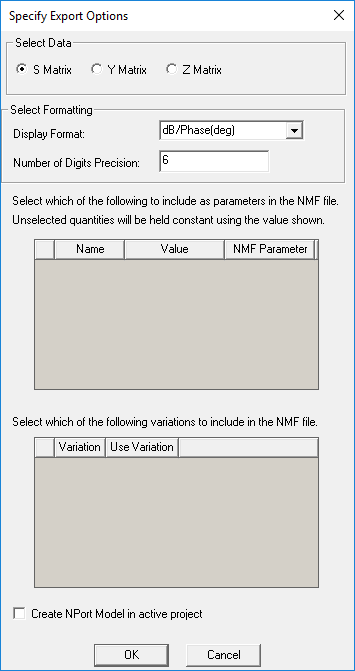 Specify Export Options