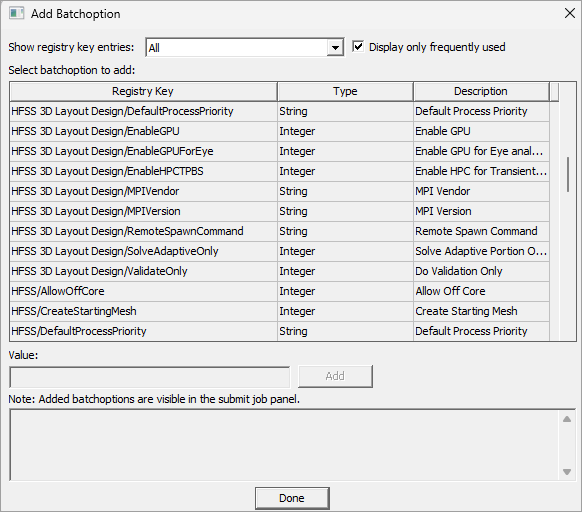 Add Batchoption Window
