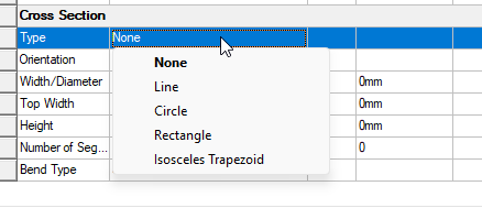 Type drop-down menu. None highlighted.
