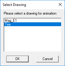 Select Drawing dialog. Object selected.