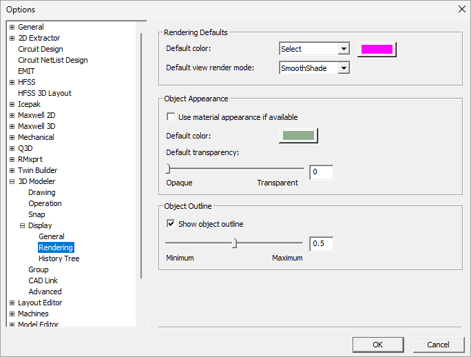 Rendering Options