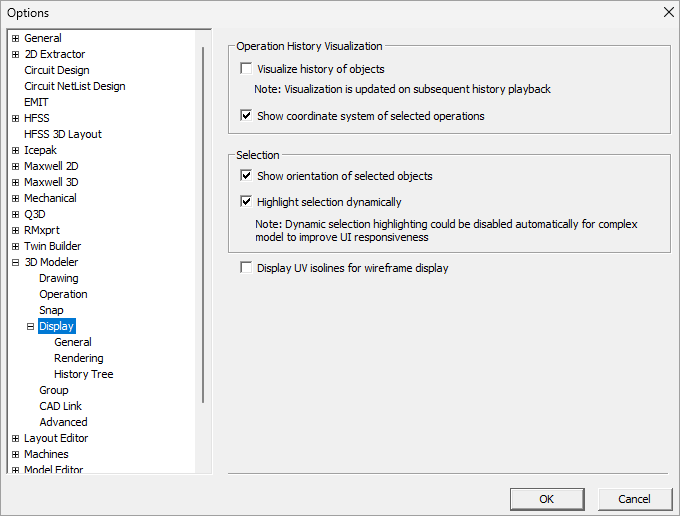 Display Options
