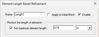 Length of Elements groupbox. Restrict Lengh of Elements option enabled.