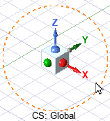 Orientation Gadget in the modeler window. X, Y, Z direction vectors.