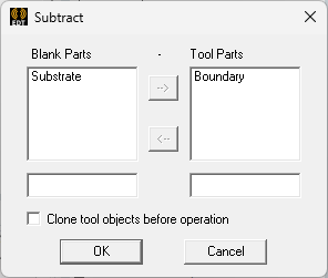Clone tool objects before operation checkbox.