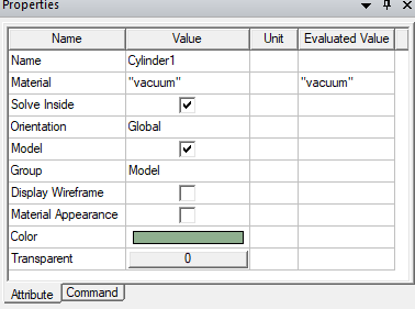 Properties dialog.