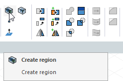Create region icon selected in Draw ribbon.