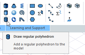 Draw regular polyhedron icon selected in Draw ribbon.