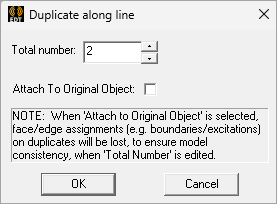  Duplicate along line dialog.