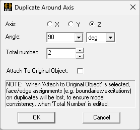 Duplicate Around axis dialog.