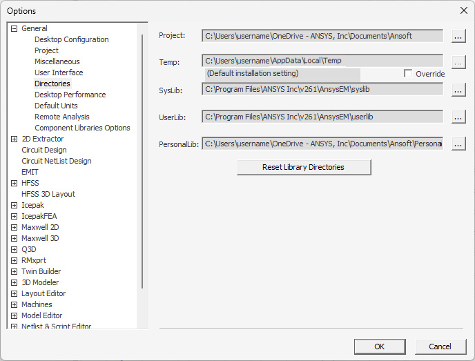 Directories Options