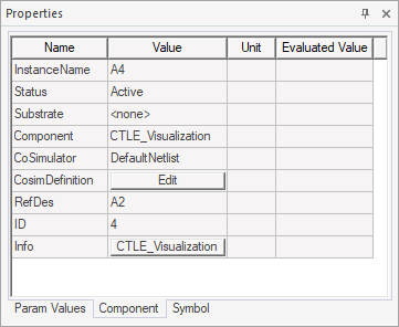 Component tab that appears when a project component is selected