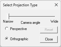Select Projection Type dialog.