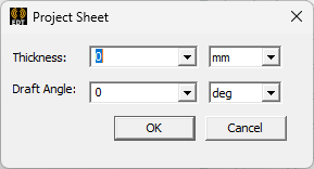 Project sheet dialog.