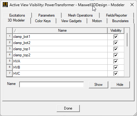 Active View Visibility dialog
