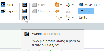 Sweep along path icon.