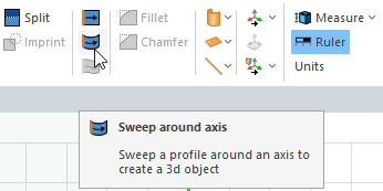 Sweep around axis icon.