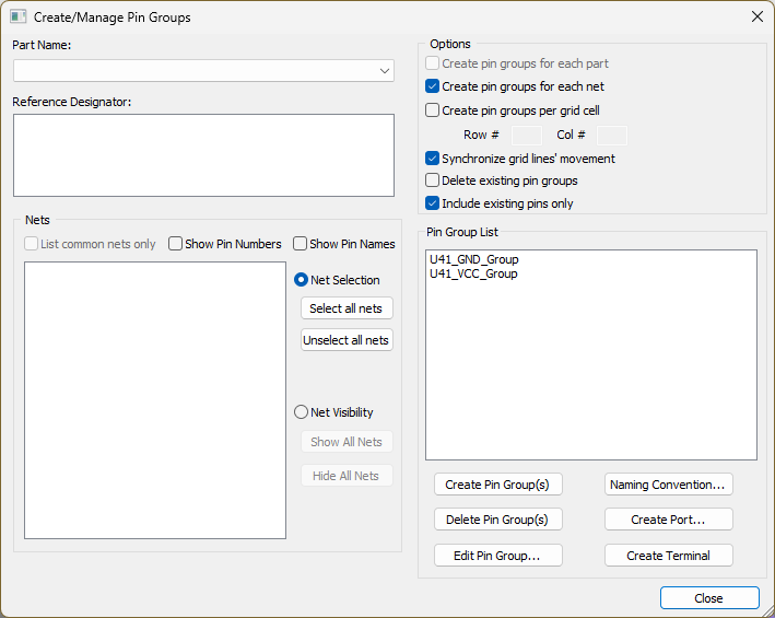Create/Manage Pin Groups