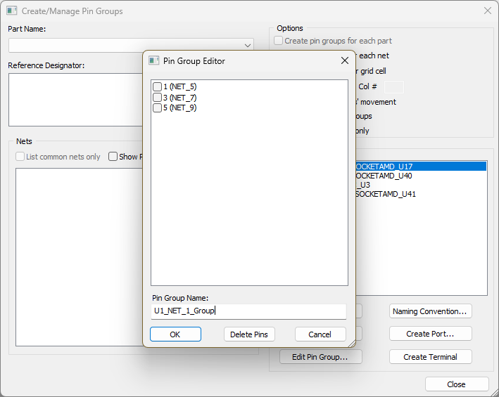 Pin Group Editor