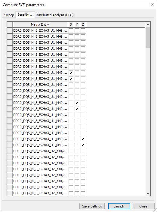 Sensitivity Tab
