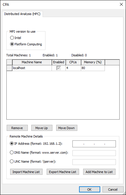 Distributed Analysis Options
