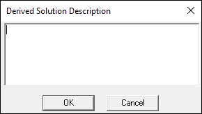 Derived Solution Description Derived Solution Description