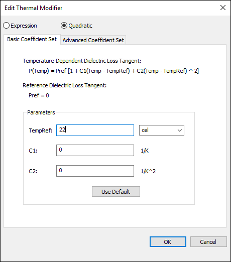 Edit Thermal Modifier - Quadratic Basic